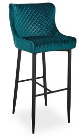 Barová židle COLIN B H-1 VELVET zelená/černá