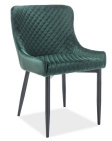 Jídelní čalouněná židle TIAN B VELVET zelená/černá