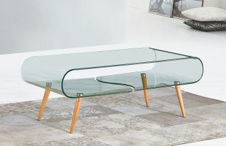 Konferenční stolek CRISTAL buk/sklo