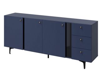Komoda 3D3S KARLINO (CS-03), barva tmavě modrá