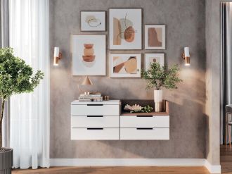 WM-4 závěsný šuplíková komoda, ořech Macadamia WM-4 závěsný šuplíková komoda, ořech Macadamia