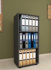 Regál s policemi KIERA 3 barva antracit