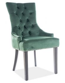 Jídelní čalouněná židle EDWARD VELVET zelená/černá