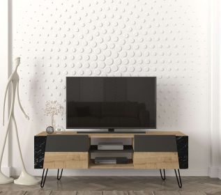 ARTHUR TV stolek, sapphire/ černý mramor/antracit