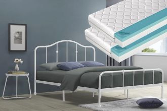 Postel ELSA 1800x200 bílá + 2 ks matrace FUTURA 90x200 cm