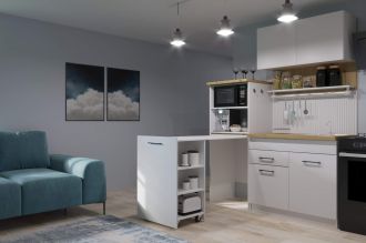 SENSE rozkládací kuchyňská linka s dřezem 160, Chinchila grey / Artisan