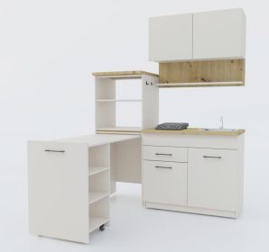 SENSE rozkládací kuchyňská linka s dřezem 160, Satin / Artisan