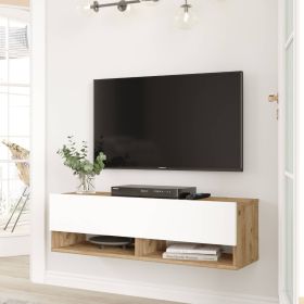 IMAVERE závěsný TV stolek, barva borovice + bílá
