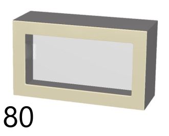 horní vysoká výklopná vitrína š.80, v.46, Modena W8046G, grafit/jasan