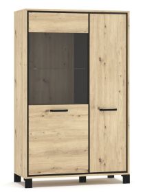 Komoda s vitrínou 2D BUCKET dub artisan/wenge