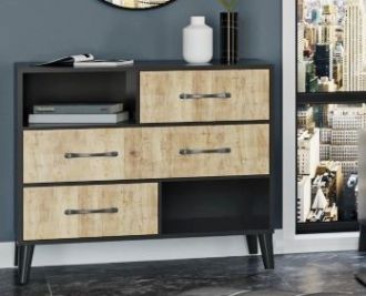 Noční stolek GERY S dub/černá mat Noční stolek GERY S dub/černá mat