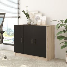 ZAFRA office skříňka, dub/černá