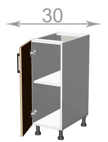 Capri L3082, kuchyňská skříňka š.30, korpus dub Sonoma, dvířka grafit