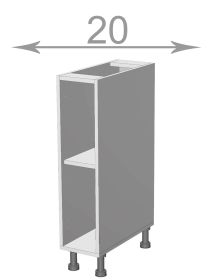 dolní regál š.20, v.82, LO2082, bílý