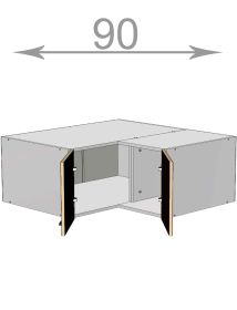 horní rohová nástavba š.90, v.36, Kaiser MC909036, bílá/bílý mat