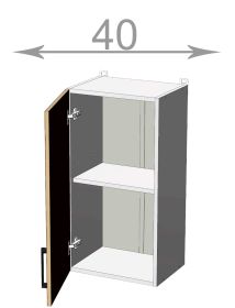 horní skříňka š.40, v.72, Premiere W4072, bílá/bílý lesk