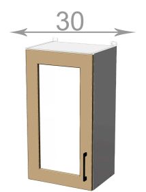 horní vitrína š.30, v.72, Modena W3072G, bílá/artwood