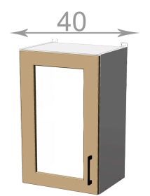 horní vitrína š.40, v.72, Modena W4072G, bílá/artwood