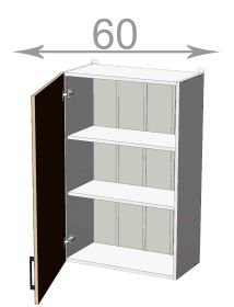 horní vysoká skříňka š.60, v.92, Modena W60921, bílá/bílý mat