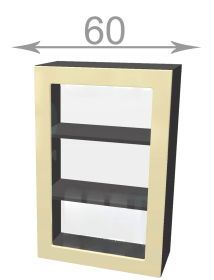 horní vysoká vitrína š.60, v.92, Modena W60921G, bílá/artwood
