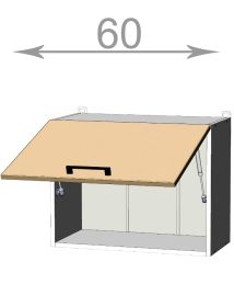 horní vysoká výklopná skříňka š.60, v.46, Horizon W6046, grafit/šedý jíl