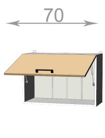horní vysoká výklopná skříňka š.70, v.46, Horizon W7046, grafit/beton