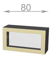 horní vysoká výklopná vitrína š.80, v.46, Horizon W8046G, grafit/dub přímořský