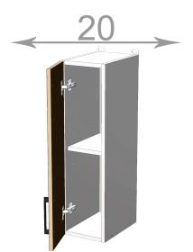 horní regál š.20, v.72, Kaiser W2072F, bílá/bianco lesk