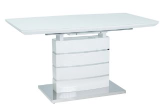 Jídelní stůl rozkládací LEONARDO 140x80 bílá/nerez
