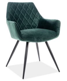 Jídelní čalouněná židle ANEI VELVET zelená/černá