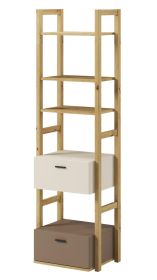Regál se 2 zásuvkami 51 LIMERA barva dub artisan/béžová/lanýž
