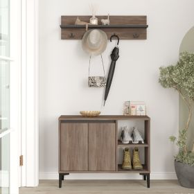 GLENC loftová předsíňová sestava, ořech/šedá GLENC loftová předsíňová sestava, ořech/šedá