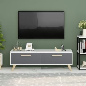 DALTON TV stolek na nožičkách, antracit / bílá