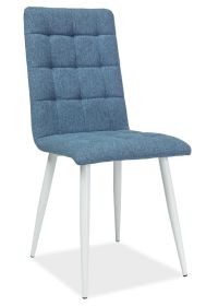 Jídelní čalouněná židle MOTO modrá/bílá