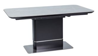Jídelní stůl PALLAS rozkládací černá mat/šedý mramor