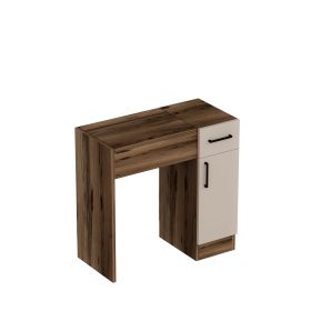 JUKTA toaletní stolek se zrcadlem, ořech světlý / béžová