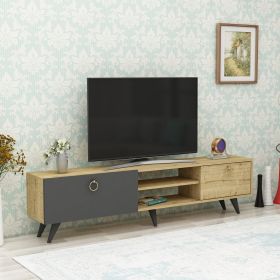 VATERA TV stolek na nožičkách, dub / antracit