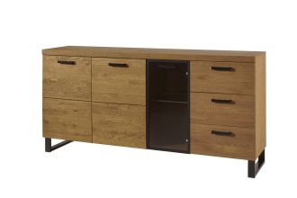 PRATTO kombinovaná komoda, dub rustikál/černá