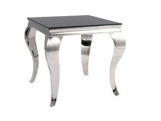 PRINCE čtvercový konferenční stolek, černá/chrom