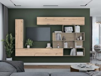 DRESSER 11 závěsná obývací stěna, dub Paradise