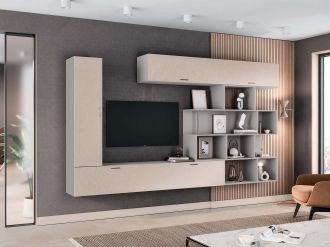 GALATEA D závěsná obývací stěna, toffee / BEZE