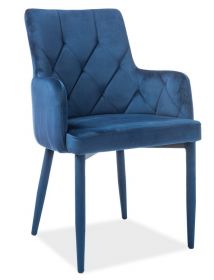 Jídelní čalouněná židle RICARDO VELVET modrá
