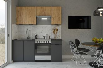 Kuchyňská linka KARI 180 II zlatý dub kraft/grafit