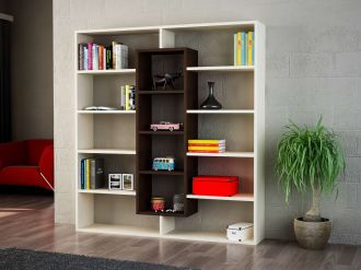 BULDAN designová knihovna, maple/wenge