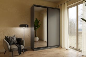 IGA šatní skříň 180, grafit/černá