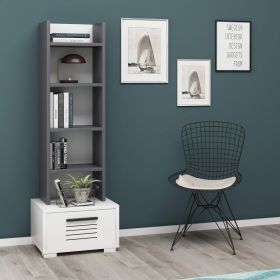 LARSEN regál se šuplíkem, antracit / bílá