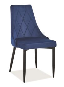 Jídelní čalouněná židle REX B velvet granátově modrá/černá