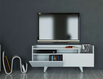 DUFERIN úzký TV stolek, bílá