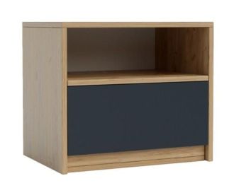 noční stolek se zásuvkou BOXBY dub kraft zlatý/grafit šedý