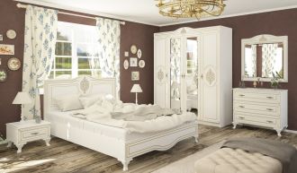 Sestava do ložnice FRANKO bílý mat (postel 160, 2x NS, komoda, skříň, zrcadlo) Sestava do ložnice FRANKO bílý mat (postel 160, 2x NS, komoda, skříň, zrcadlo)